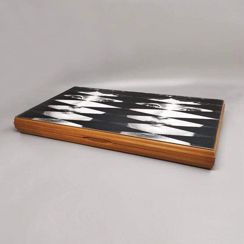 1980s Gorgeous Piero Fornasetti Backgammon in Excellent condition. Made in Italy