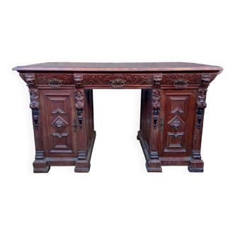 Renaissance style double-sided minister's desk