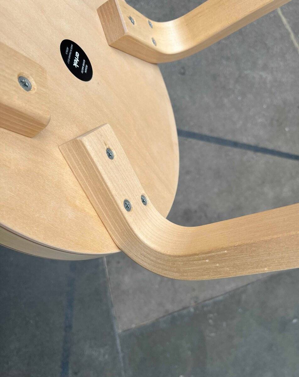 Mid-Century Modern High Stools K65 by Alvar Aalto for Artek, Finland, 2017, Set of 3