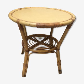 Rattan side table