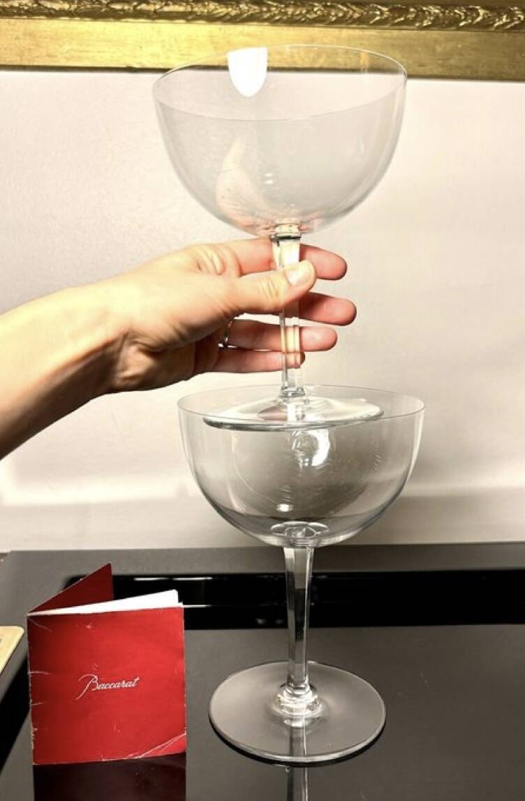 2 tasting champagne glasses Baccarat