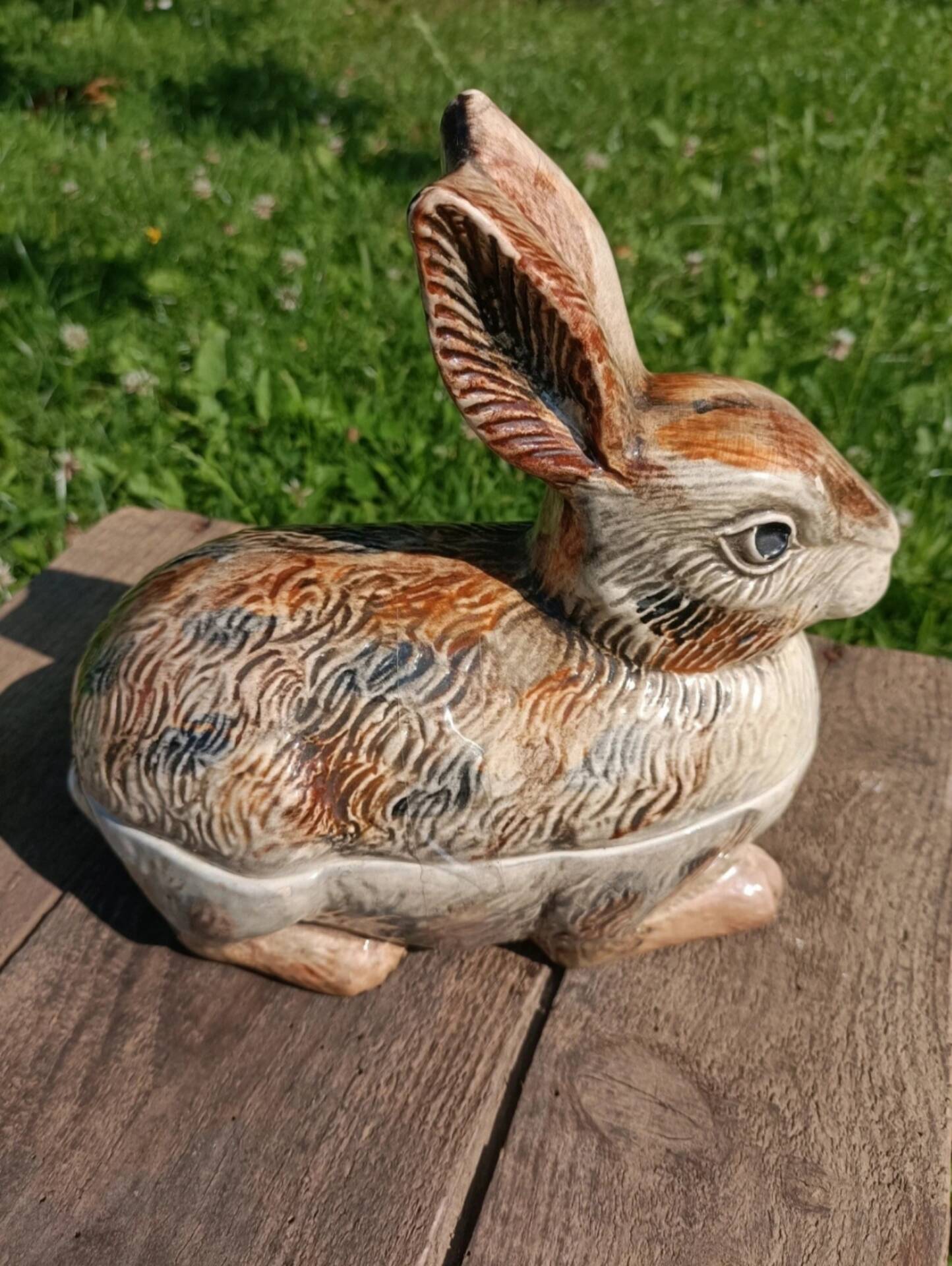 Retro zoomorphic terrine hand-painted by Michel Caugant 💐