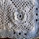 Set of 2 vintage crochet coasters - white, pink and blue