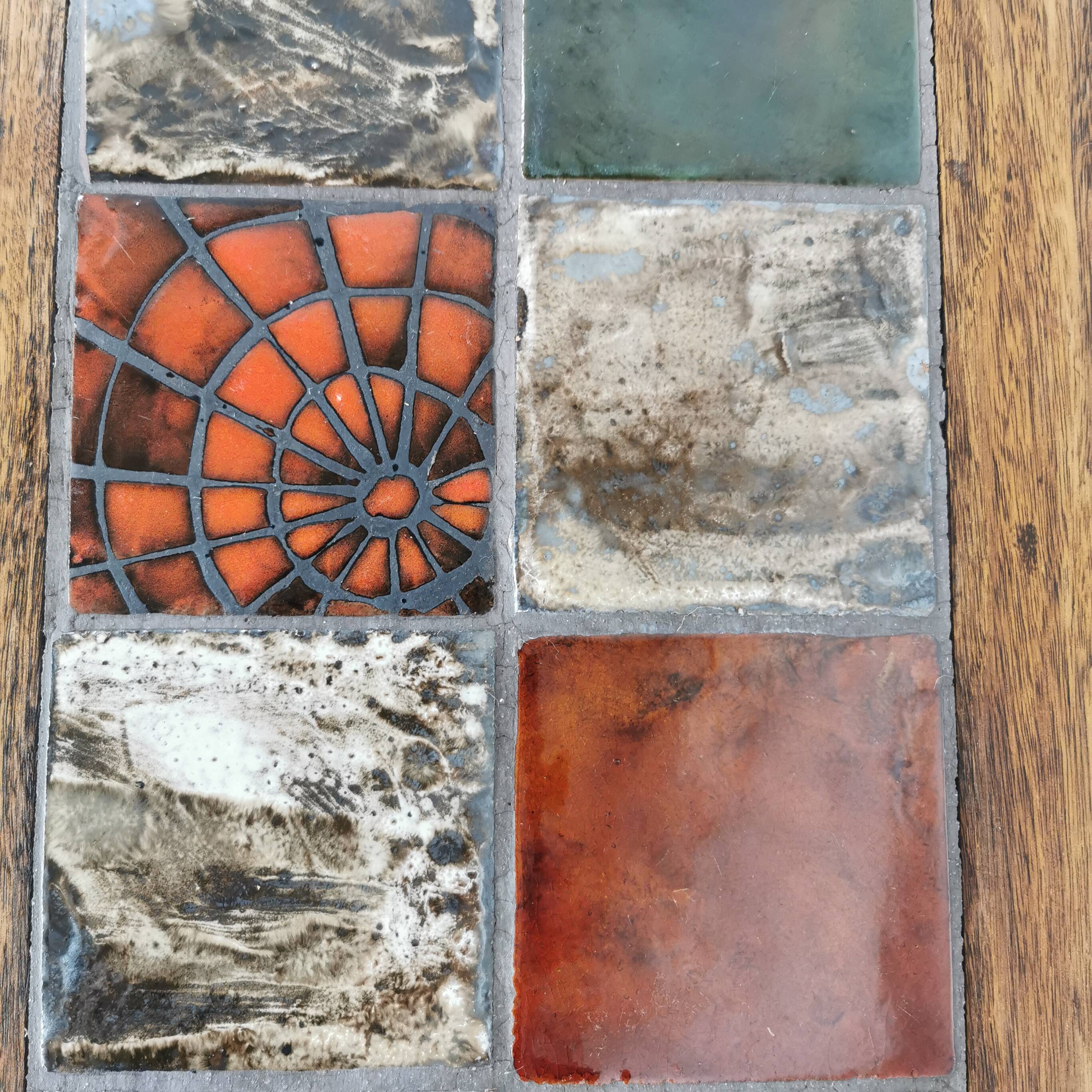 Pair of ceramic and metal nesting tables 1970