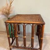 Rattan side table