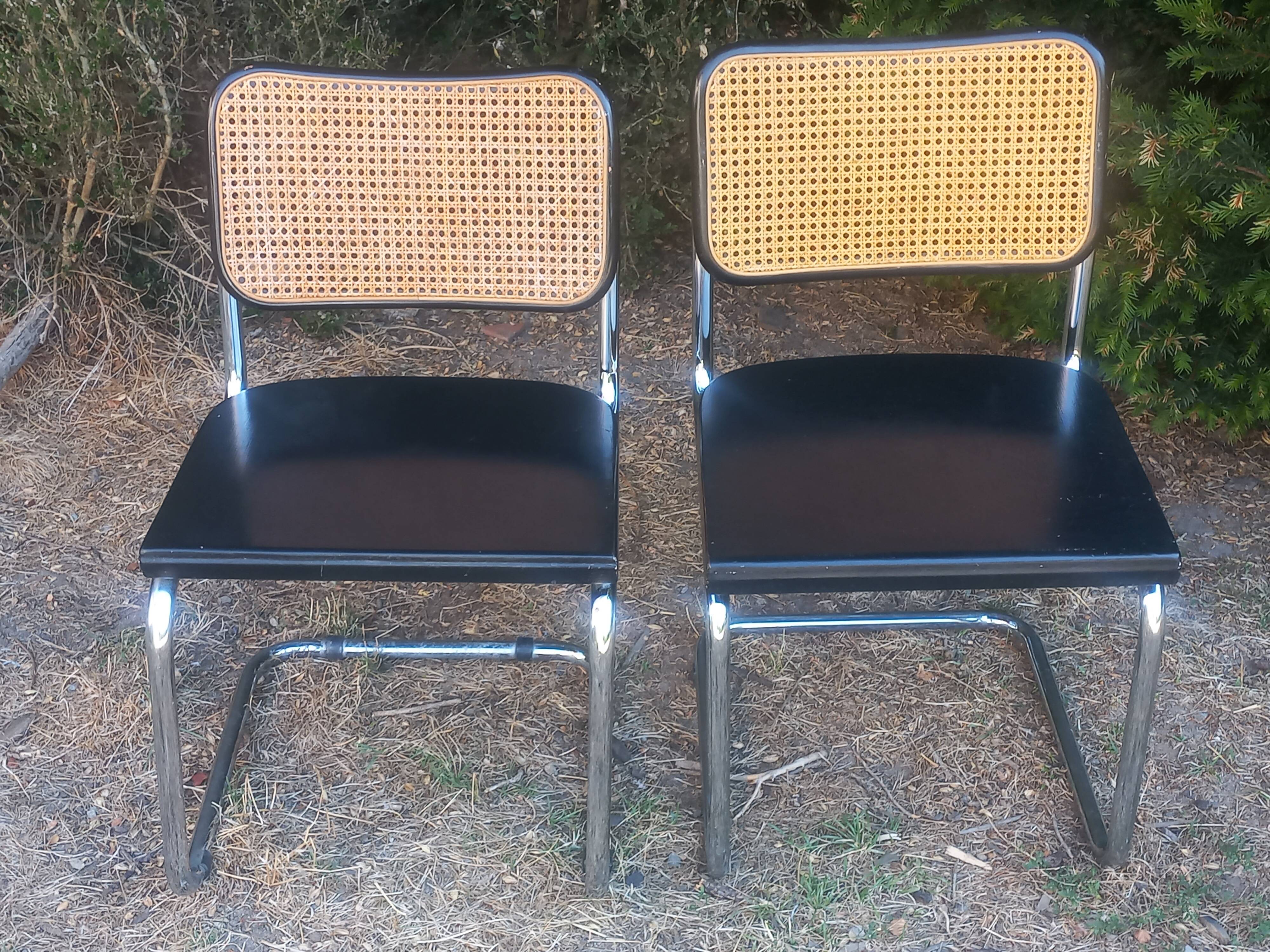Pair of Marcel Breuer Cesca B32 chairs