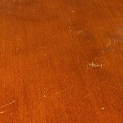 Upholstered damask table and 4 cherry chairs from the 80s