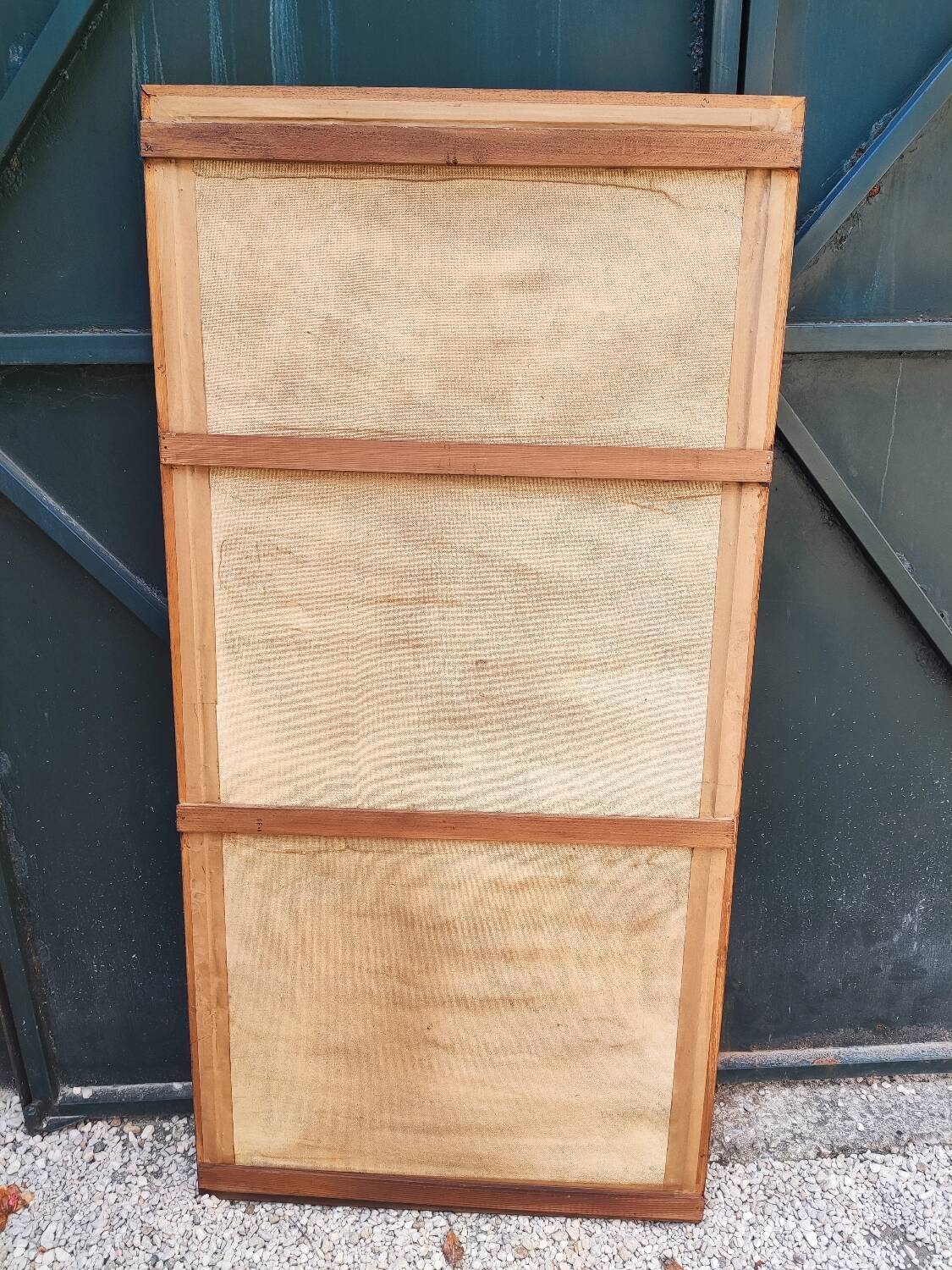 Large framed oil painting on hardboard