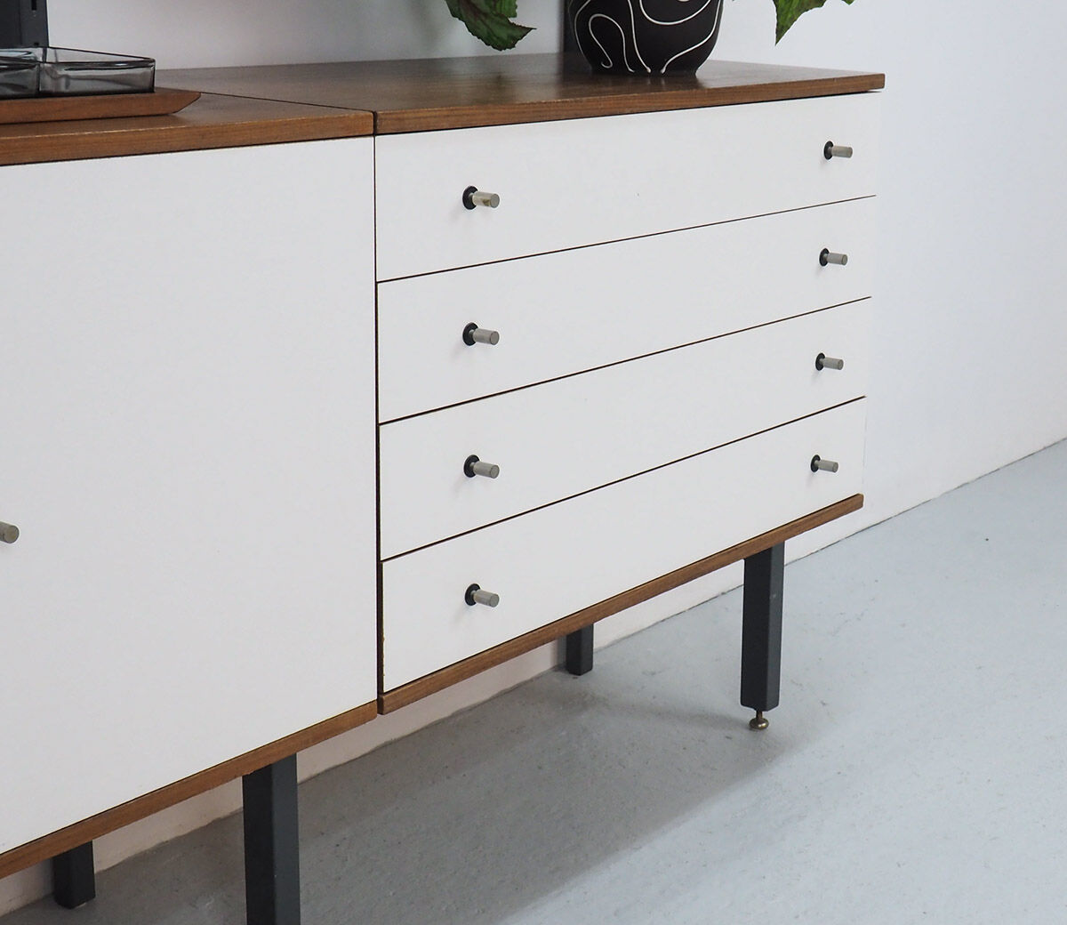 Teak and metal wall unit by Simplalux, 1960's