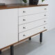 Teak and metal wall unit by Simplalux, 1960's