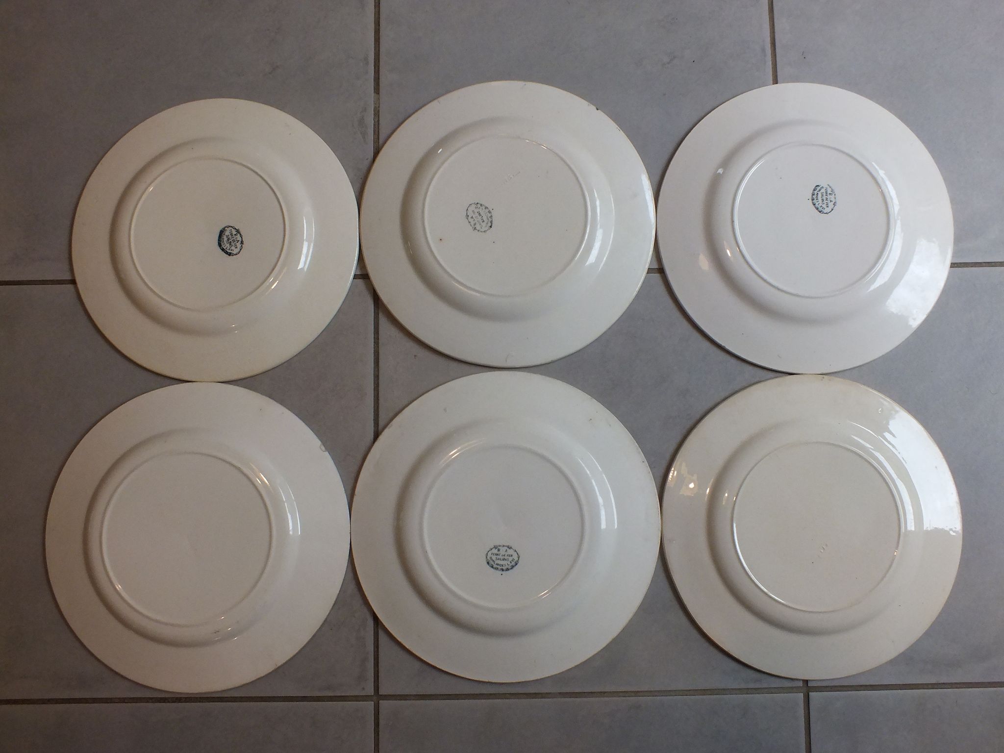 Set 6 flat plates in Iron Earth Salins Garland Louis XVI - Lot 9