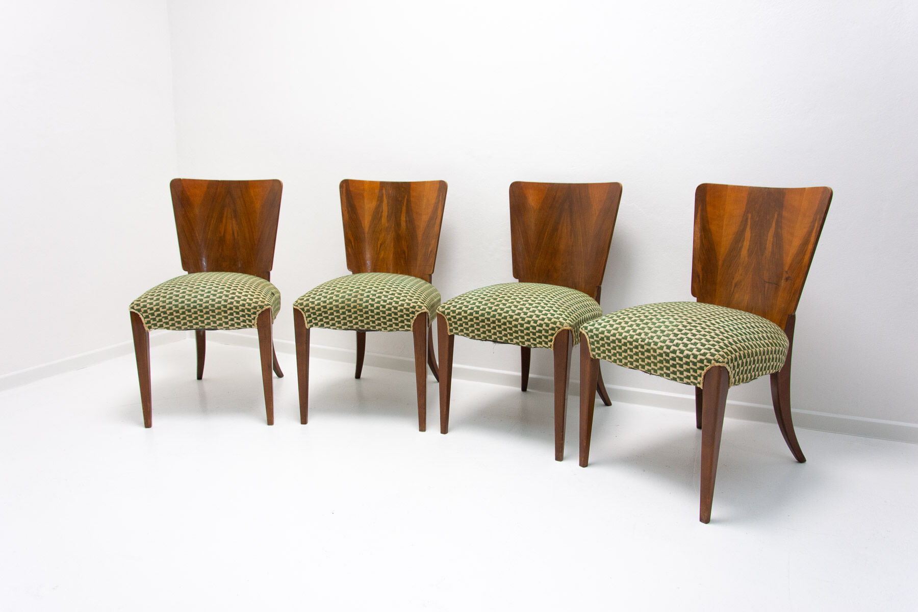 Art Deco dining chairs H-214 by Jindrich Halabala for ÚP Závody, 1950´s