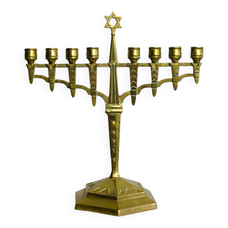 Hanukkia - vintage brass candlestick