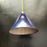 Enameled sheet metal cone pendant light