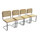 Set of 4 chairs Cesca B32 designed by Marcel Breuer design made in Italy