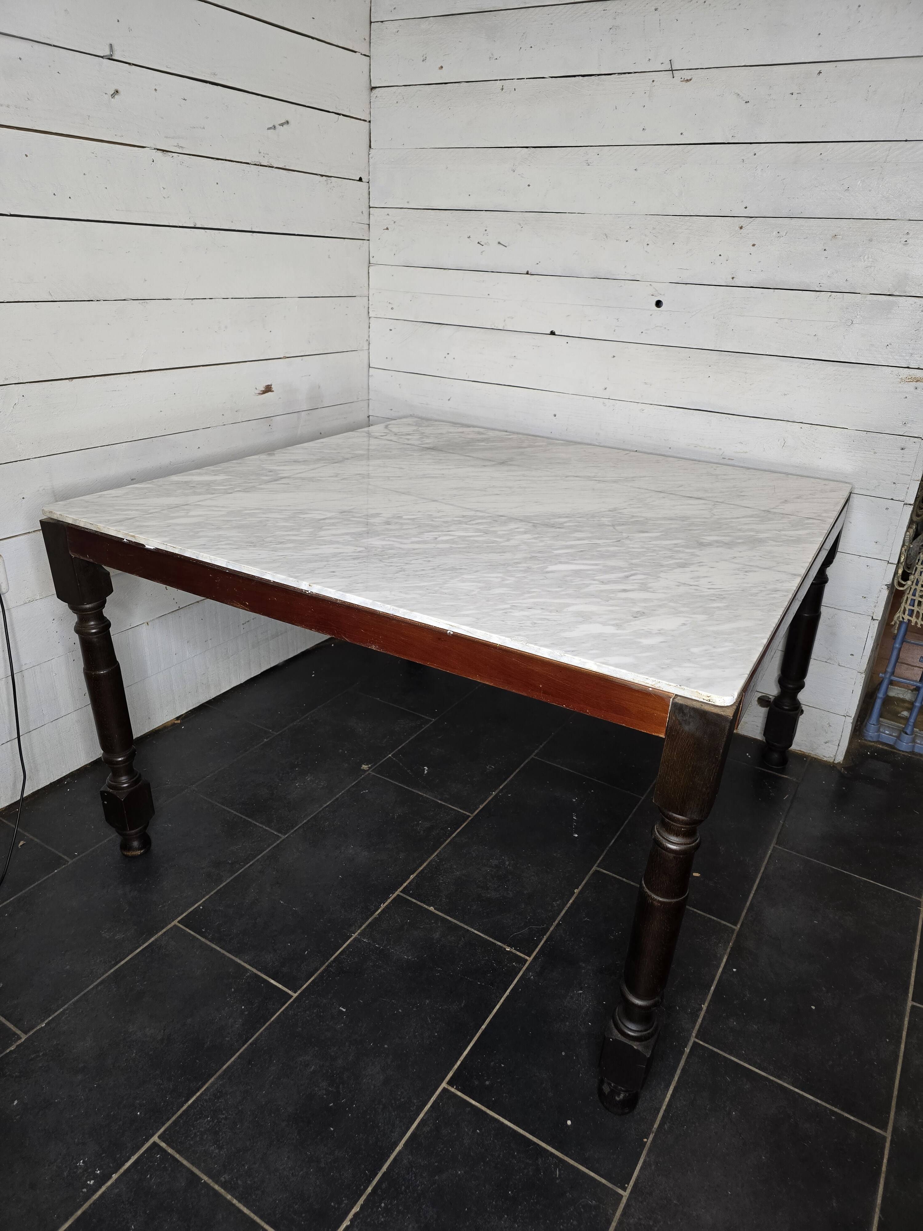 Marble dining table, 120cm × 120cm W×L