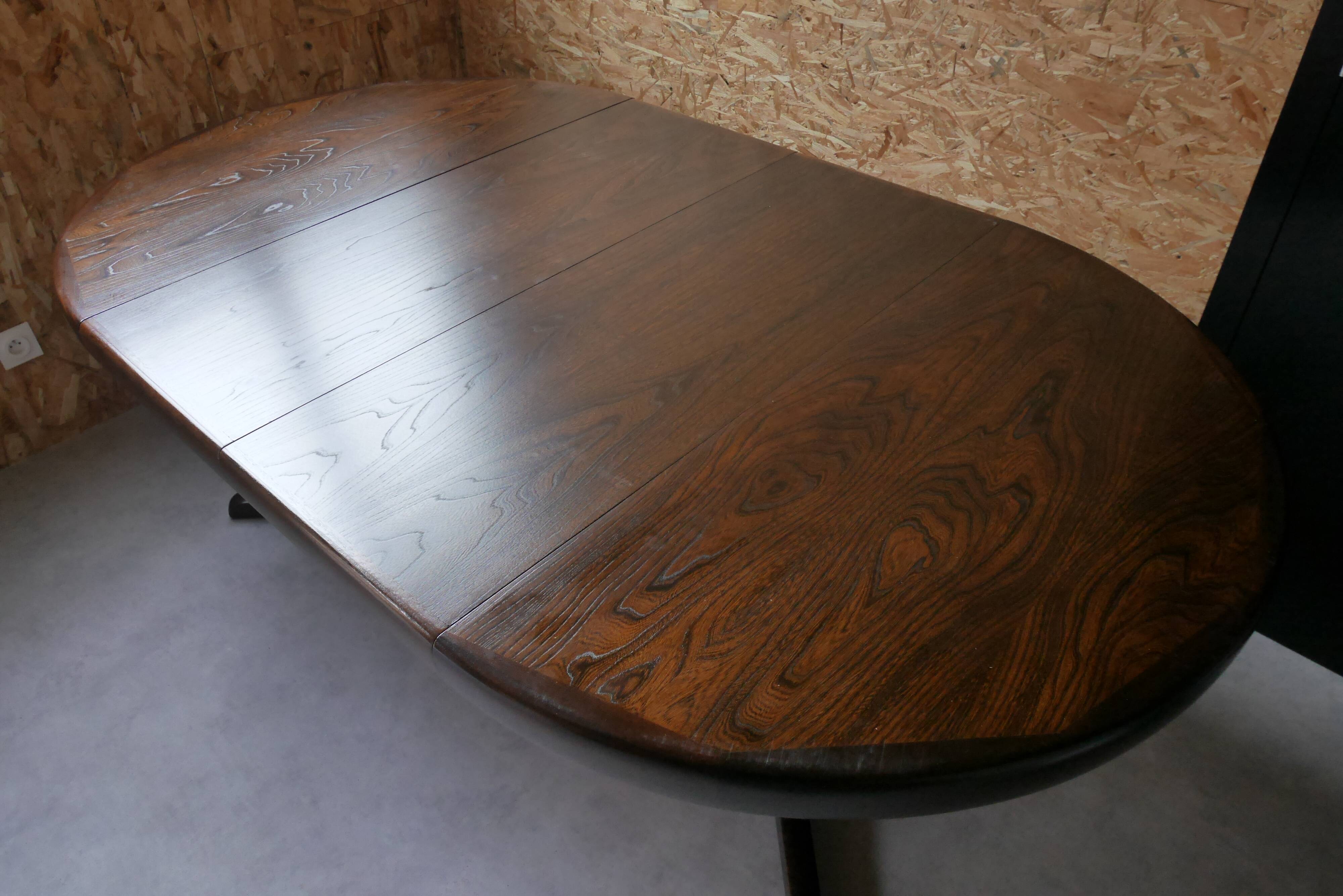 Table à rallonges Baumann en orme années 60