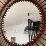 Miroir soleil en rotin 70cm des années 50-60