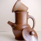 Handcrafted stoneware teapot with strainer