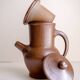 Handcrafted stoneware teapot with strainer