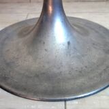 Tabouret haut vintage fonte d'aluminium et moumoute