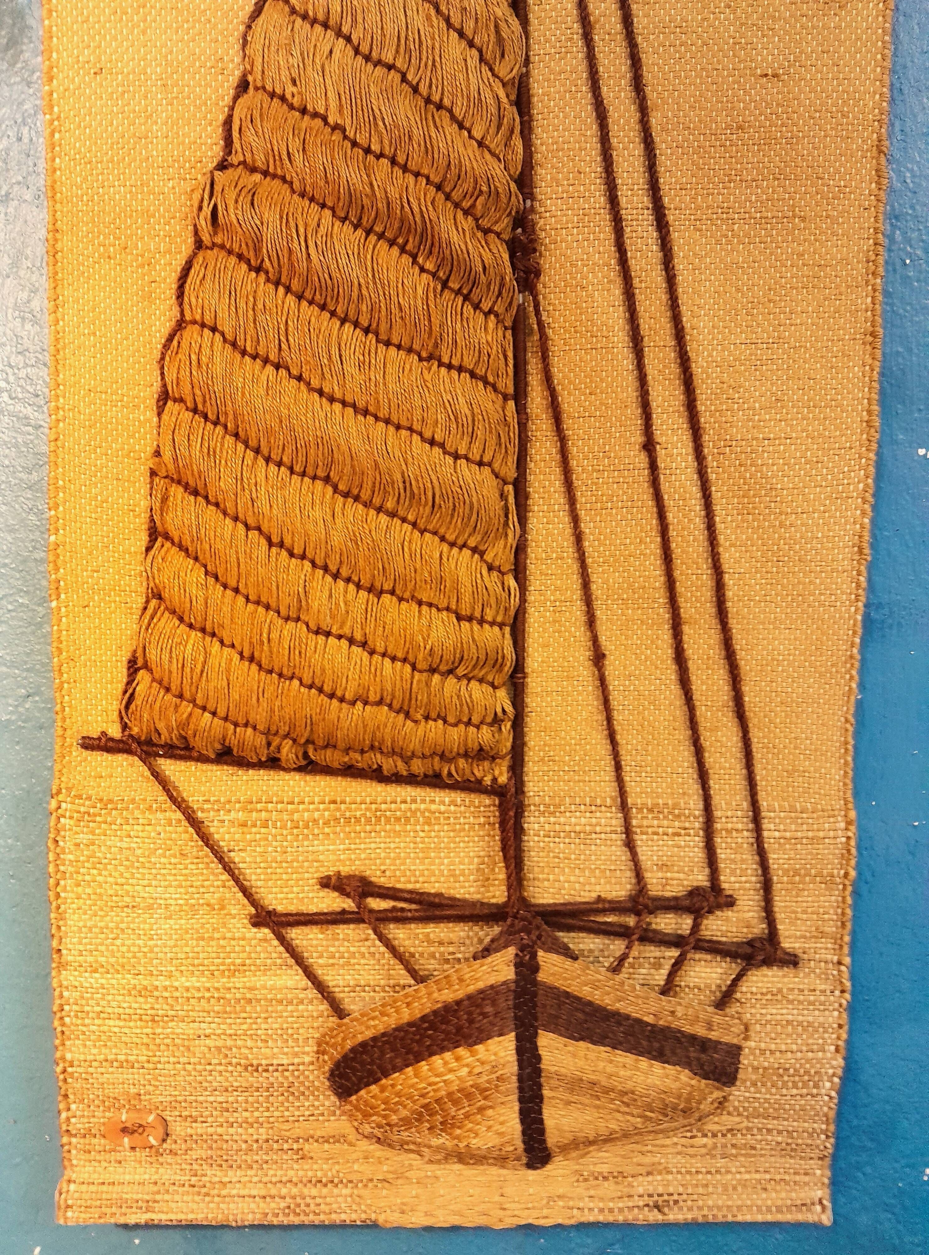 Wall hanging "Sailboat" 1970s