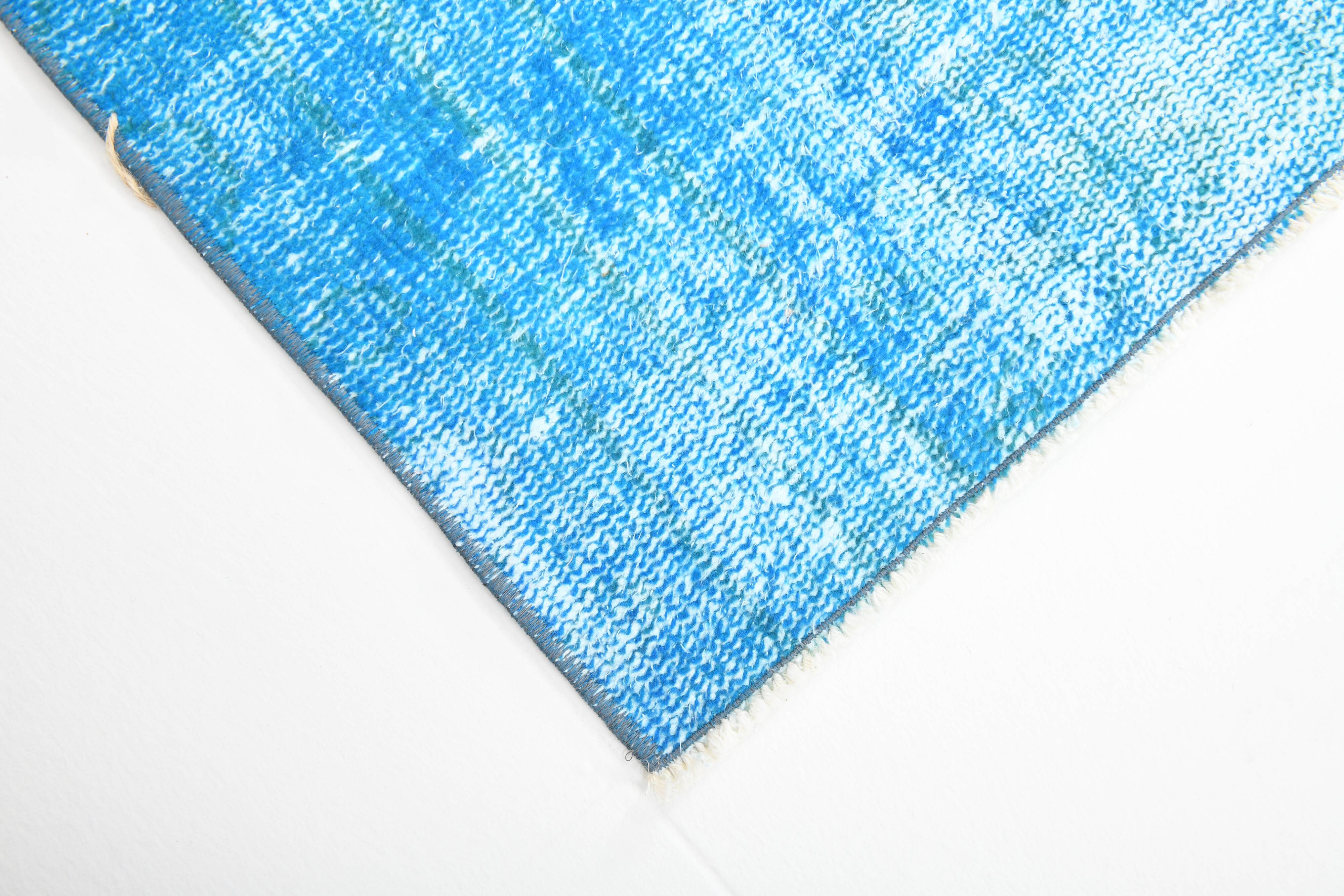 2x9 Sky Blue Classic Turkish Vintage Runner Rug, 56x268Cm