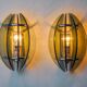 Pair of green and black Murano glass veca sconces, Italy 1970