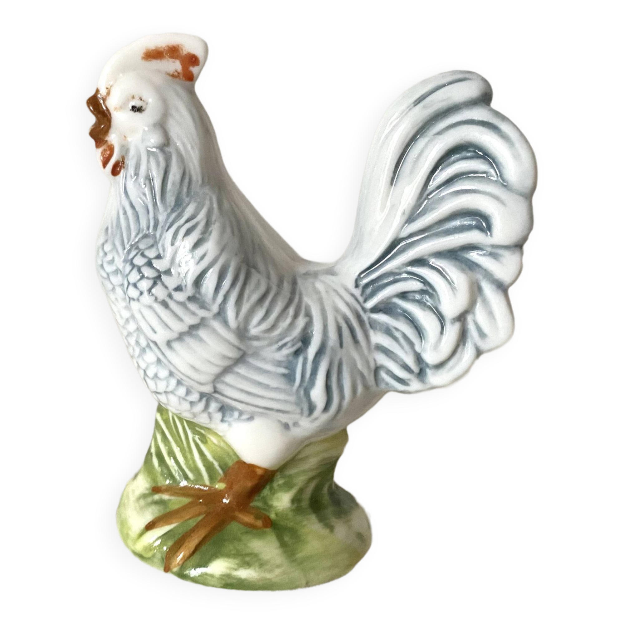 Rooster salt shaker in opaline