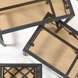 Set of 3 wrought iron nesting tables