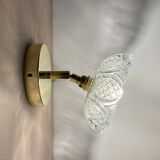 Vintage molded glass lampshade wall light