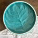 Turquoise and gold leaf slip trivet