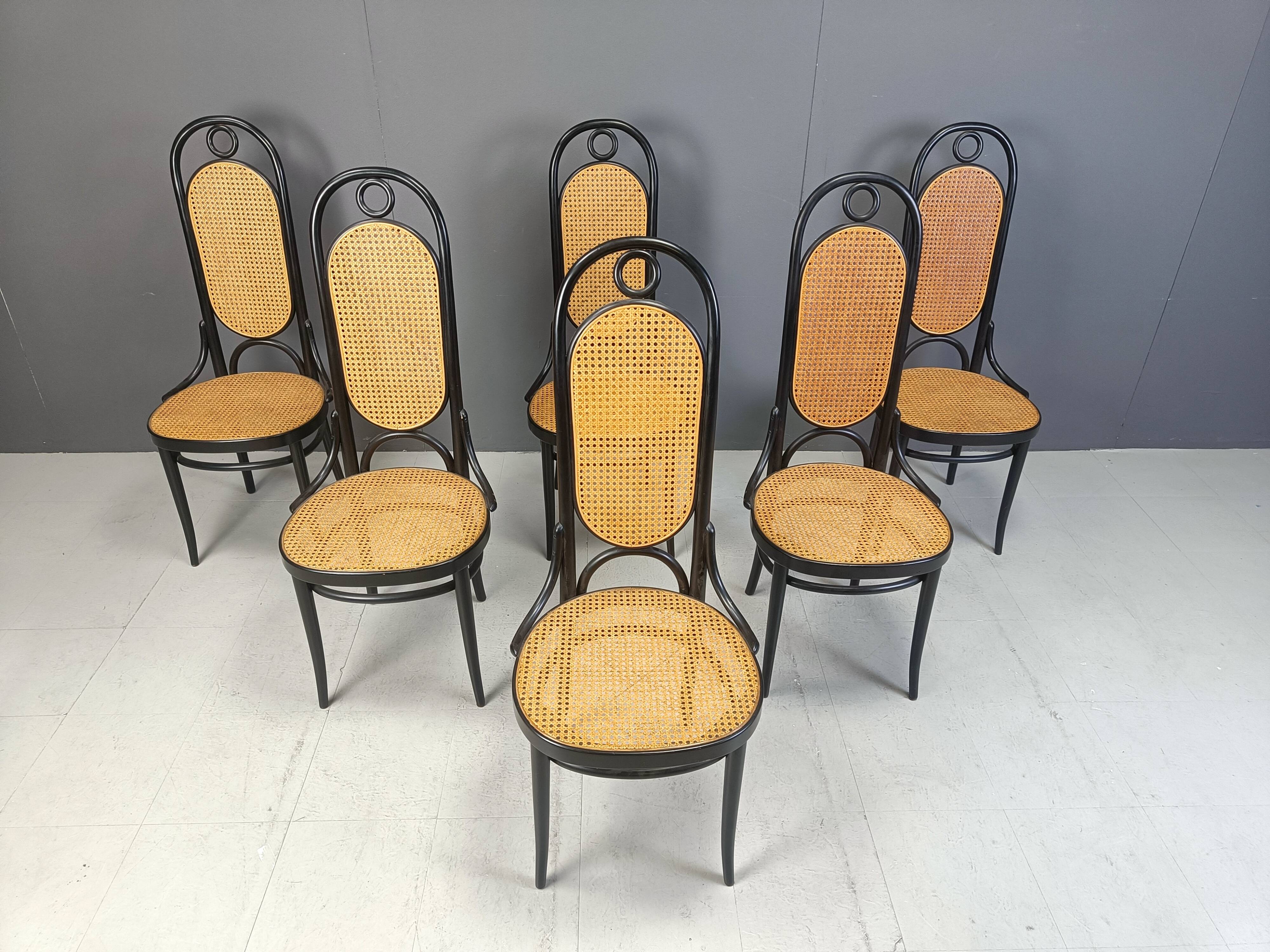 Thonet No. 207 “Long John” Dining Chairs, Set of 6, 1981
