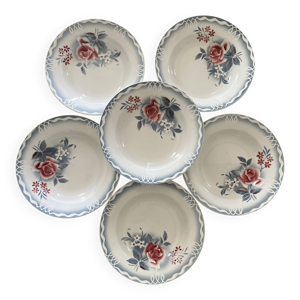6 assiettes creuses vintage