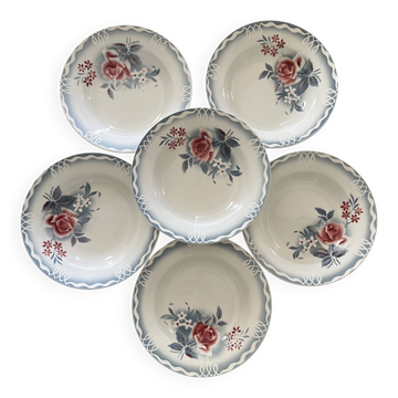 6 vintage deep plates