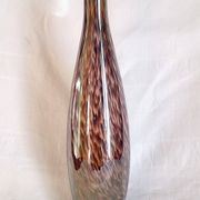 Murano glass bottle vase, brown and beige rain patterns, h - 41 cm.