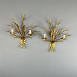 Paire d’appliques en métal doré, XXe Siècle