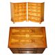 Pair of large Sheraton Revival chests of drawers in yew wood, 110 cm