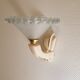 2 art deco wall lights in porcelain and frosted glass