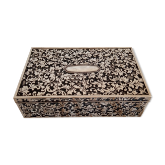 Silver metal jewelry box from the 50s
