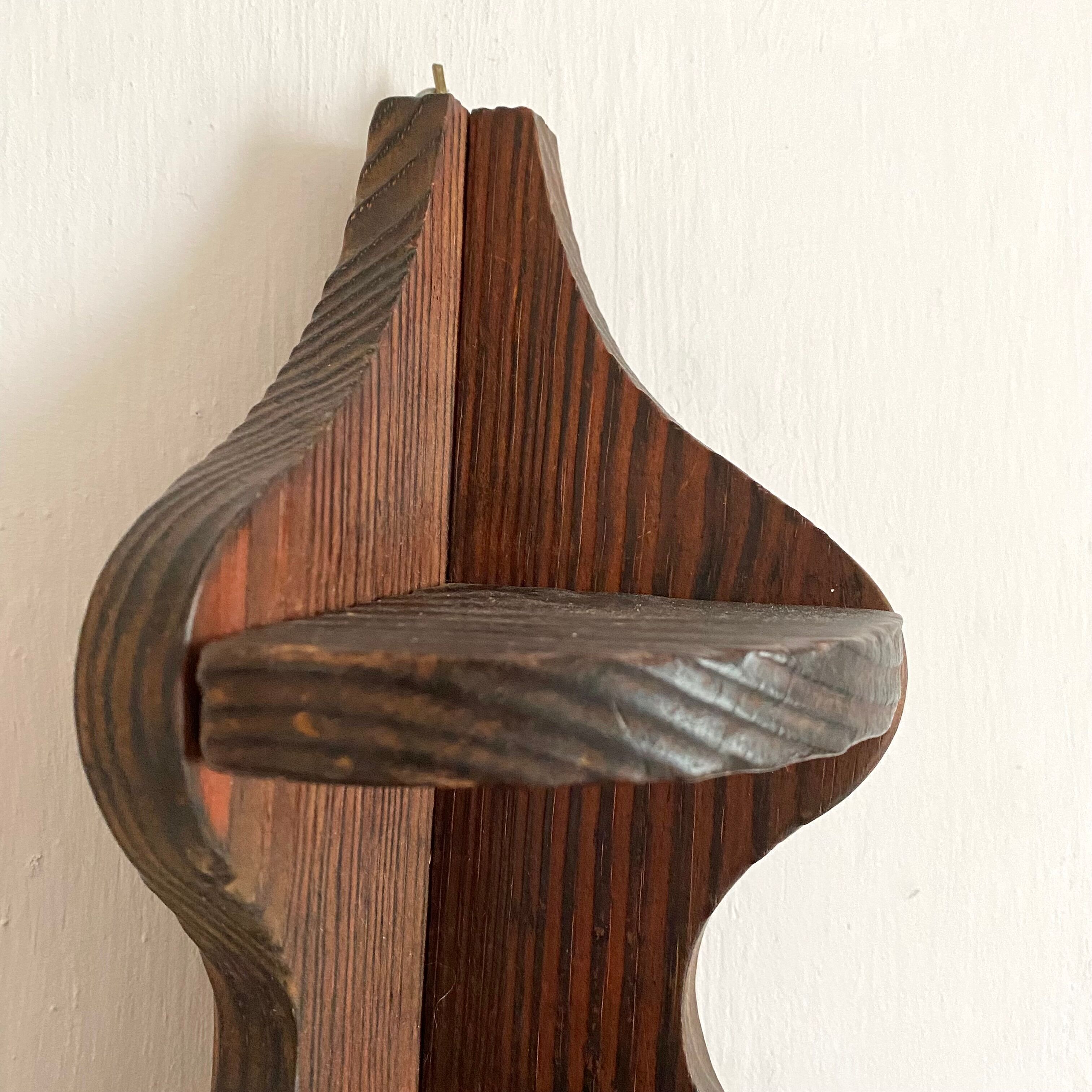 Wooden wall corner shelf