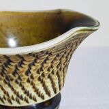 Ceramic planter with vintage scarifications from the 1950s
