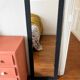 Large grey leather mirror