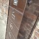 Roneo furniture with vintage metal flaps, old filing cabinet