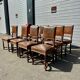 Set of 12 Henri II neo-Renaissance style walnut chairs