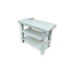 Light blue painted wooden workbench