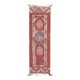1970s Vintage Turkish Hand-Knotted Wool Cotton Red Runner Rug 89x282