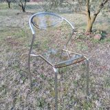 Vintage designer chair in plexiglass and chrome 1980
