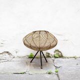 Porte-revues en fer et rotin Italie 1950