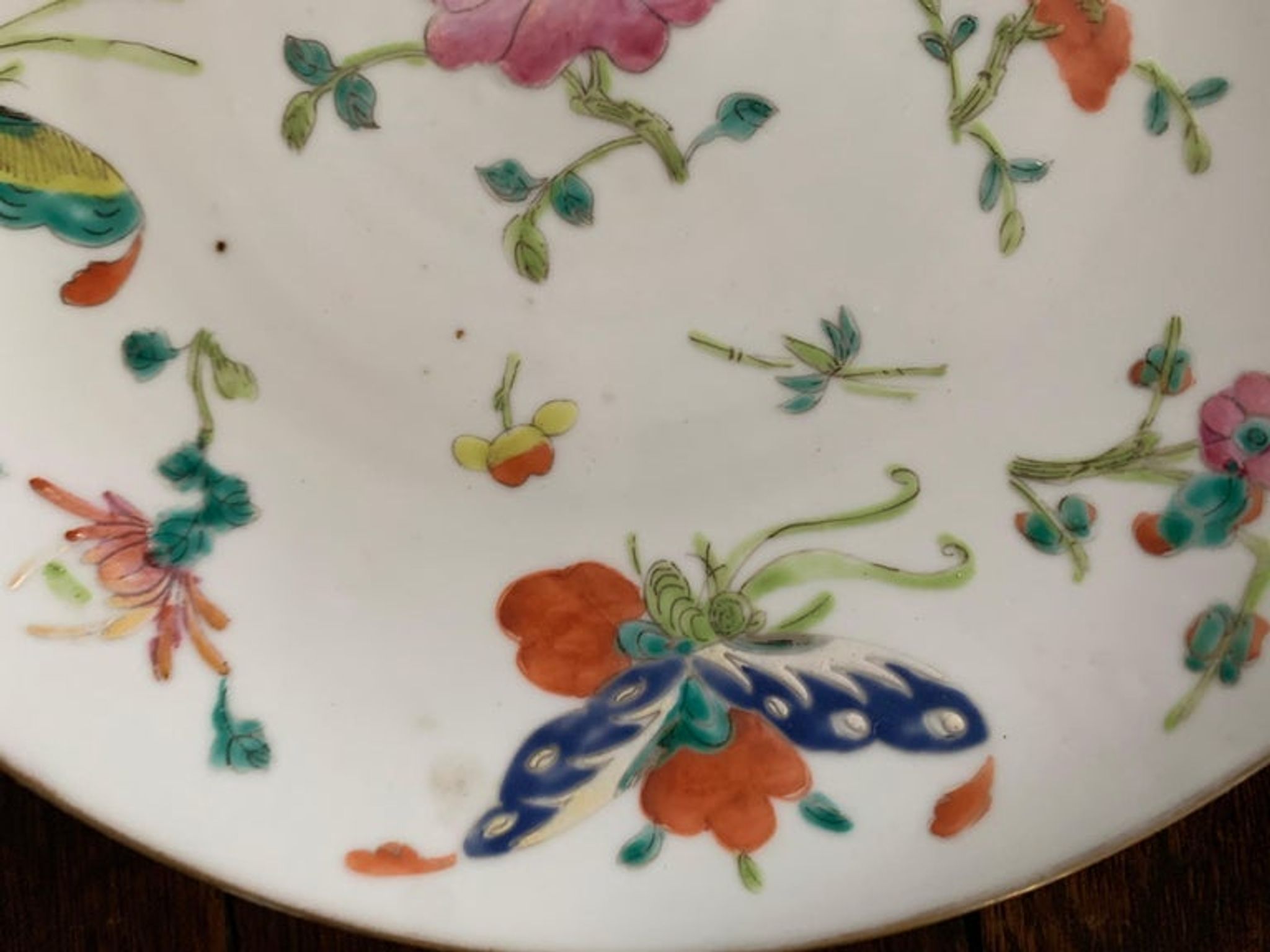 Assiette, porcelaine famille rose, Chine, XIXème
